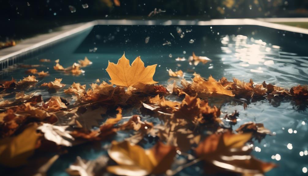 Leaves on pool. The importance of proper winterization techniques.