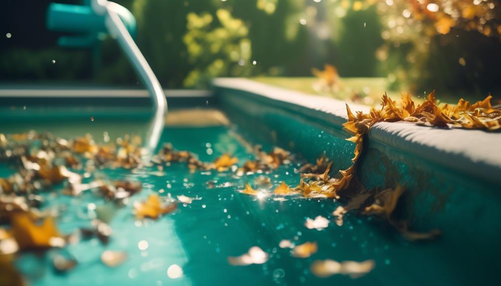 Leaves falling into pool. Budget-friendly options for pool maintenance tools.