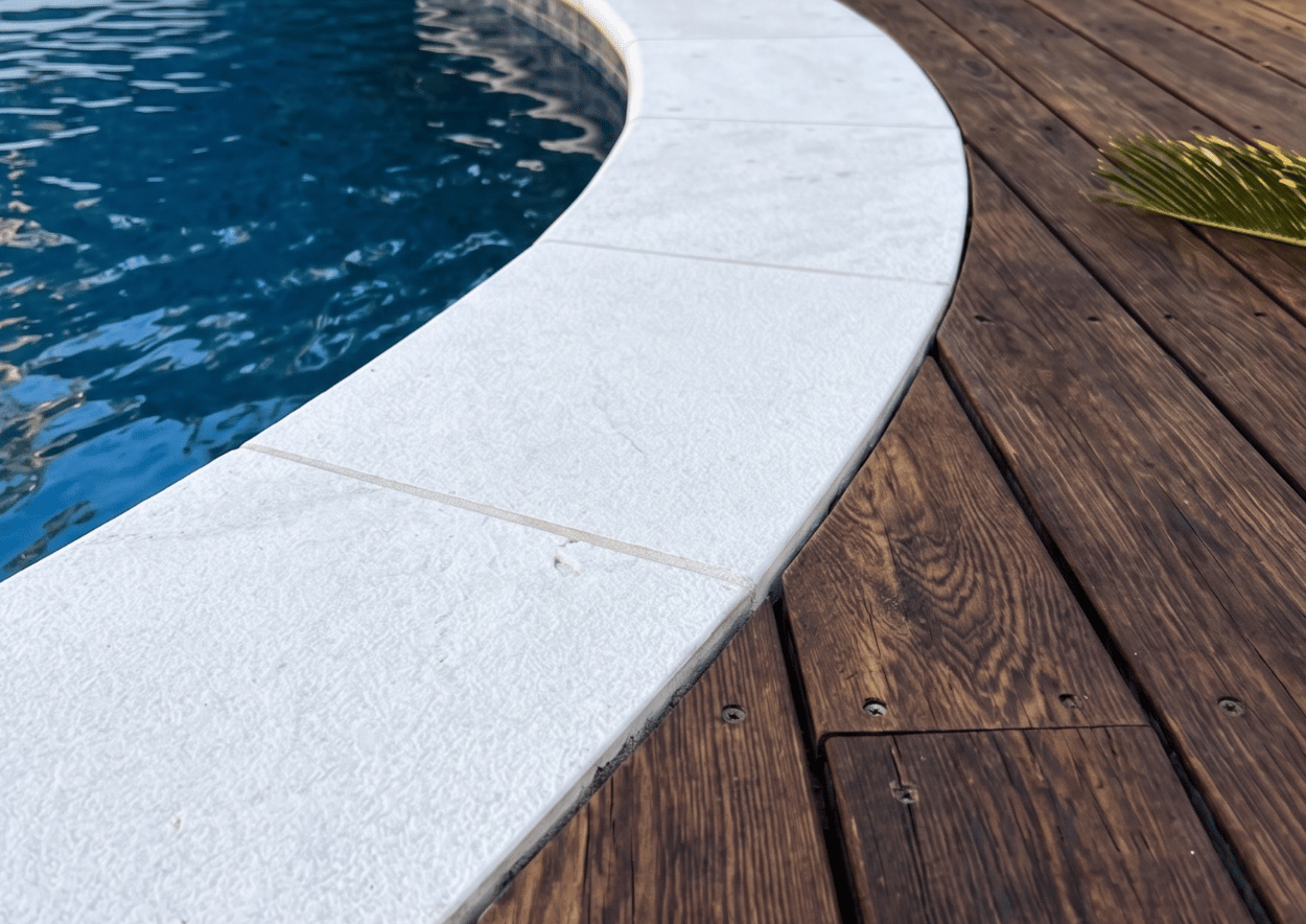 decking and coping upgrade by Marin Pool Service