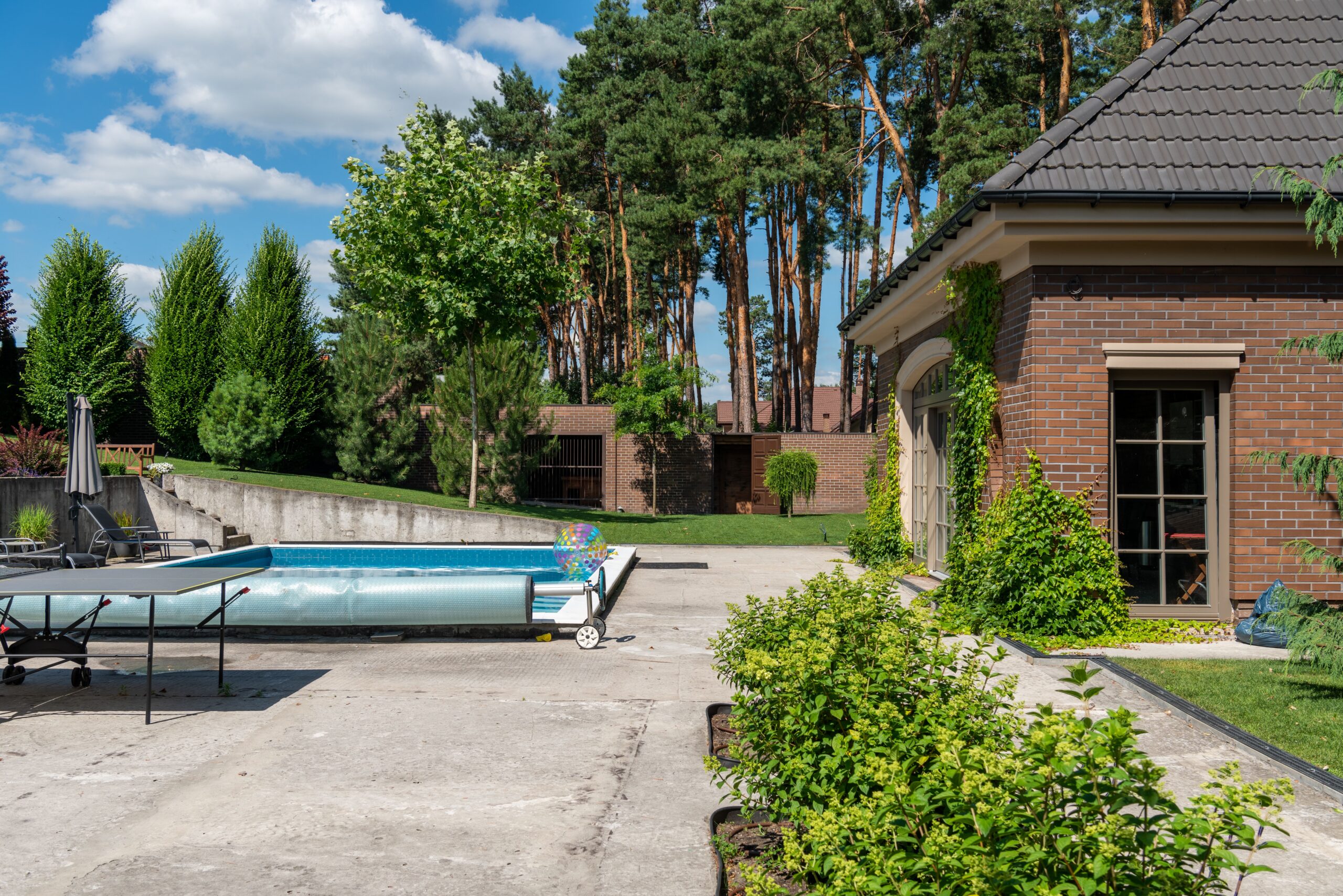 Professional cleaning and care for a clear residential swimming pool